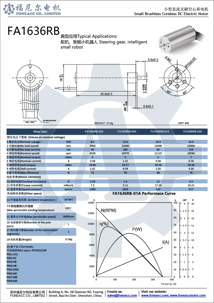 1636rb 16 mm kernloser bürstenloser Mikro-Gleichstrommotor.webp