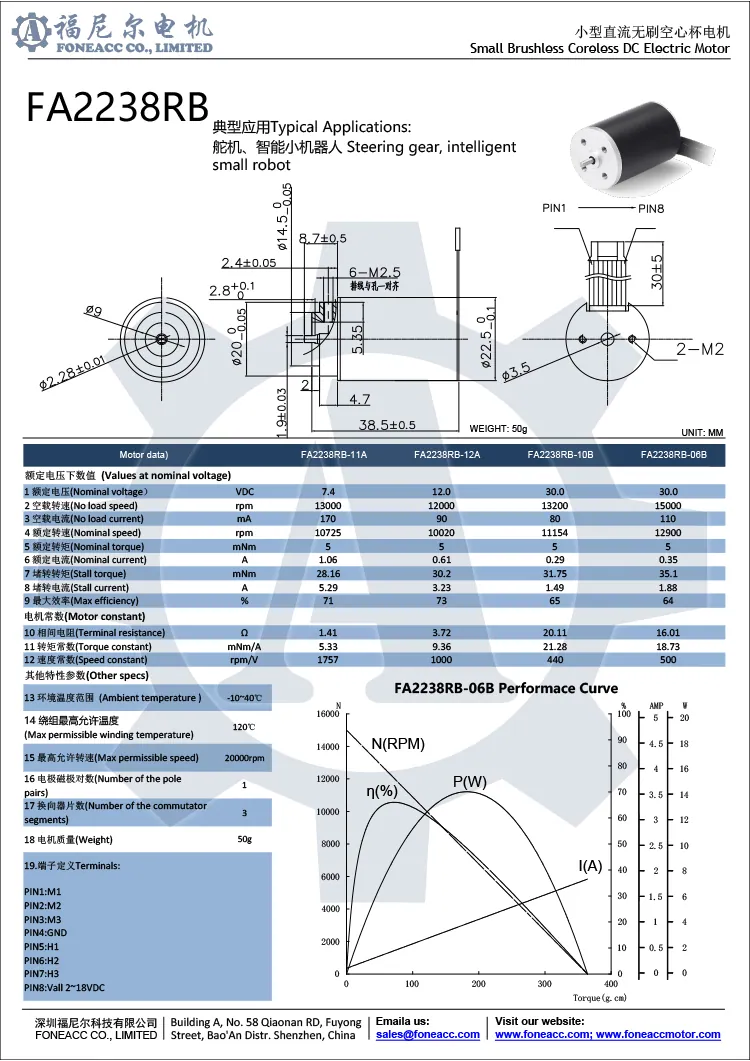 2238rb 22 mm kernloser bürstenloser Mikro-Gleichstrom-Elektromotor.webp