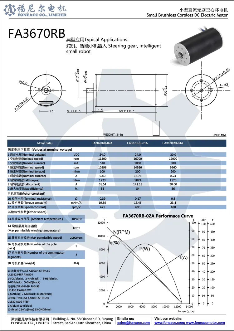 3670rb 36 mm kernloser bürstenloser Mikro-Gleichstrom-Elektromotor.webp