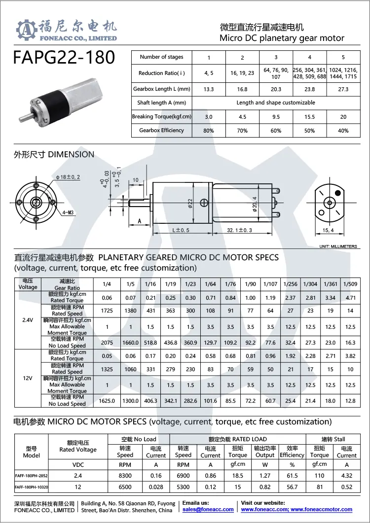 pg22-180 22 mm kleiner Planetengetriebe-DC-Elektromotor.webp