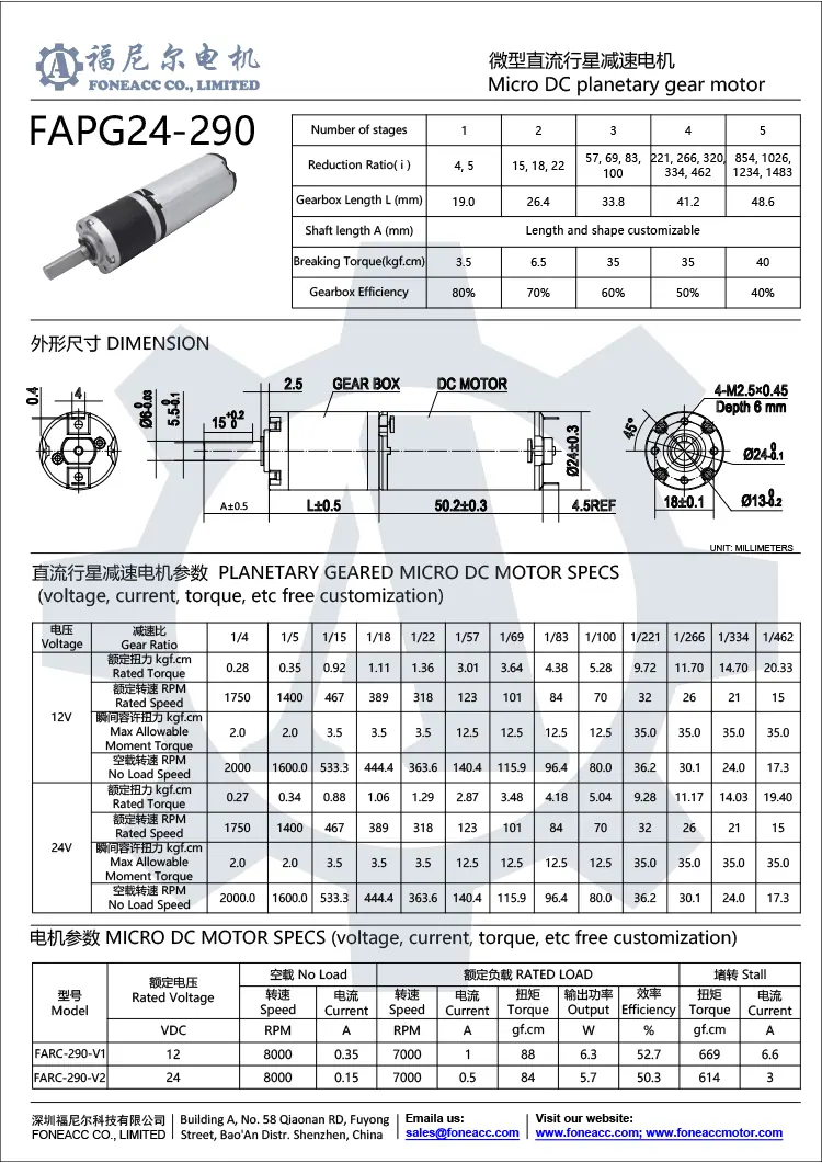 pg24-290 24 mm kleiner Planetengetriebe-Gleichstrom-Elektromotor.webp